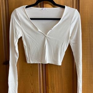 WHITE cropped Garage long sleeve